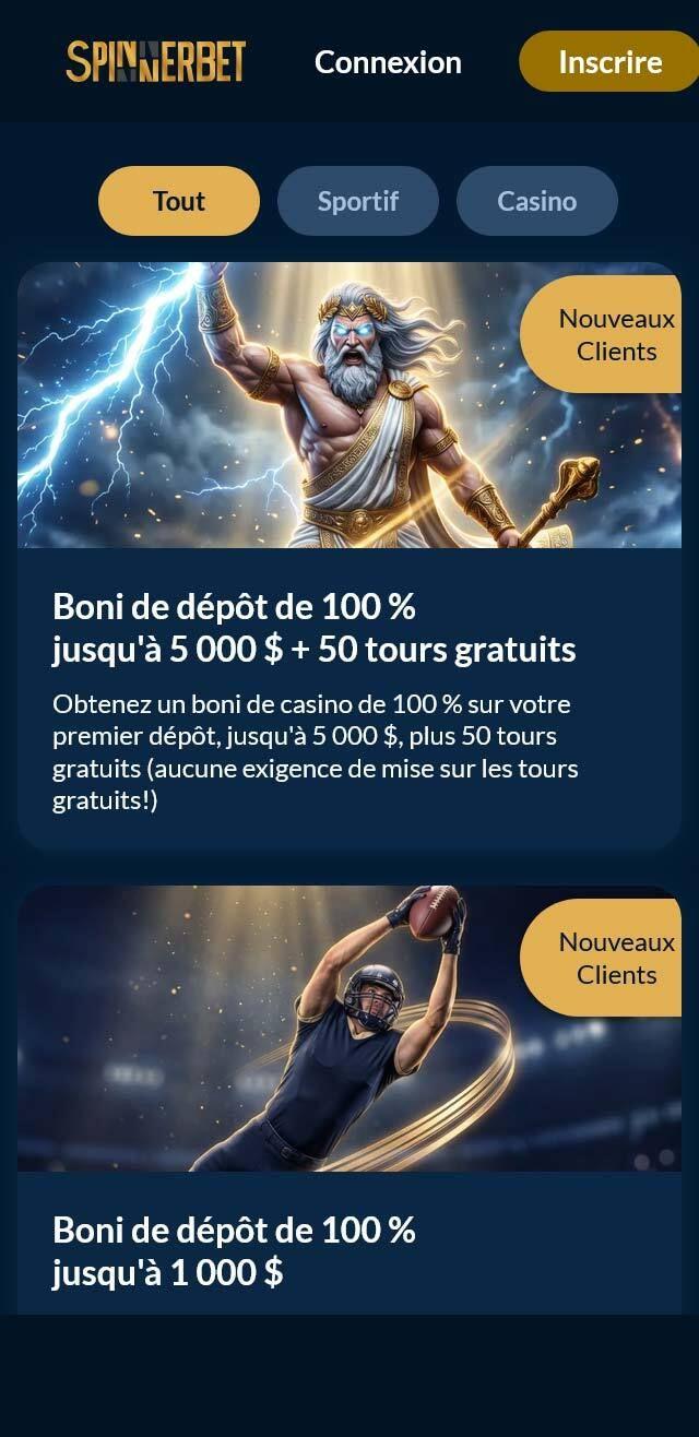 SpinnerBet Casino screenshot 7