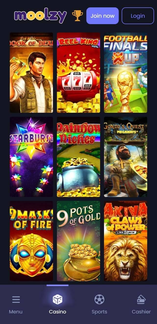 Moolzy Casino screenshot 6