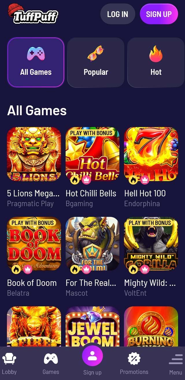 TuffPuff Casino screenshot 6