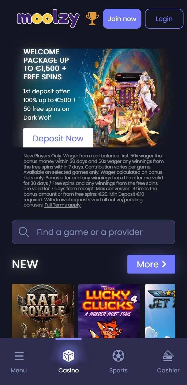 Moolzy Casino screenshot 5