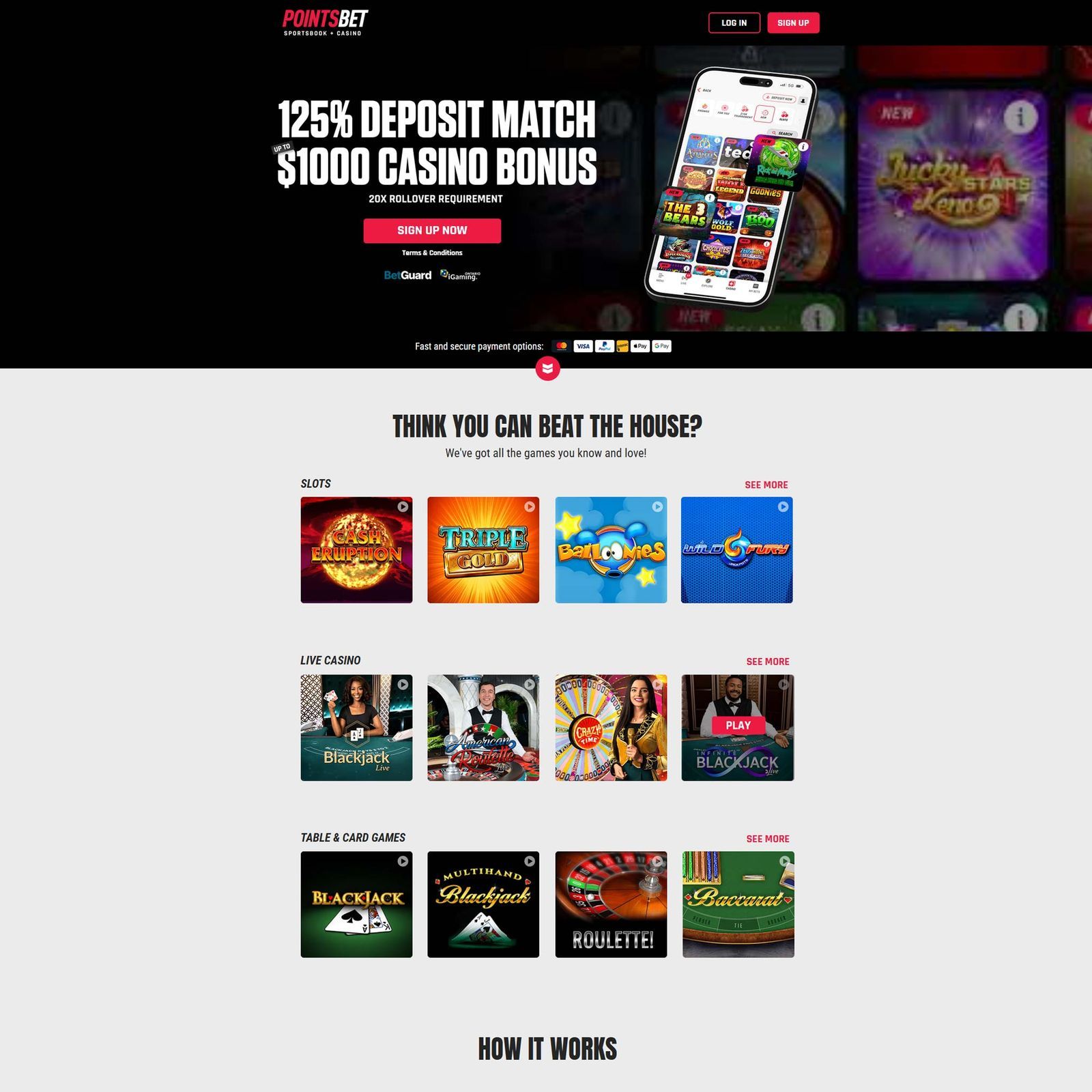 PointsBet Casino screenshot 1
