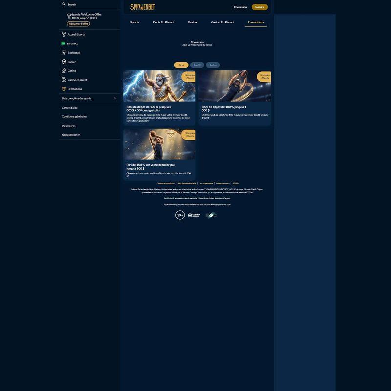 SpinnerBet Casino screenshot 3