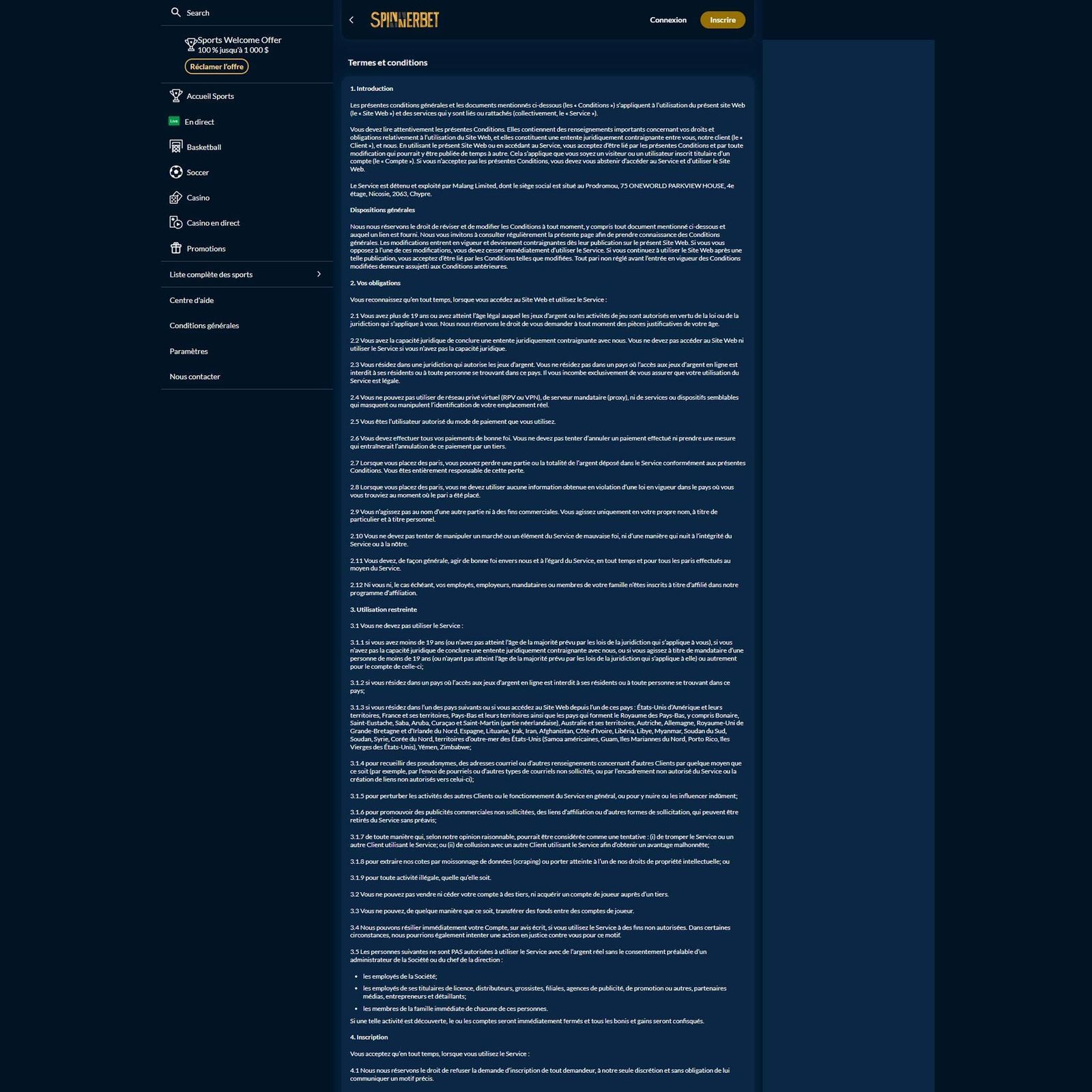 SpinnerBet Casino screenshot 4