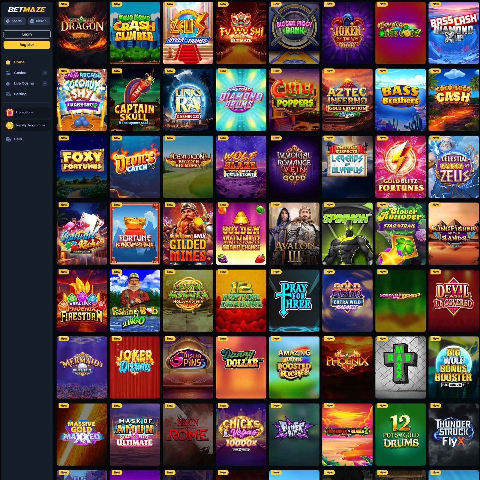 Betmaze Casino screenshot 1