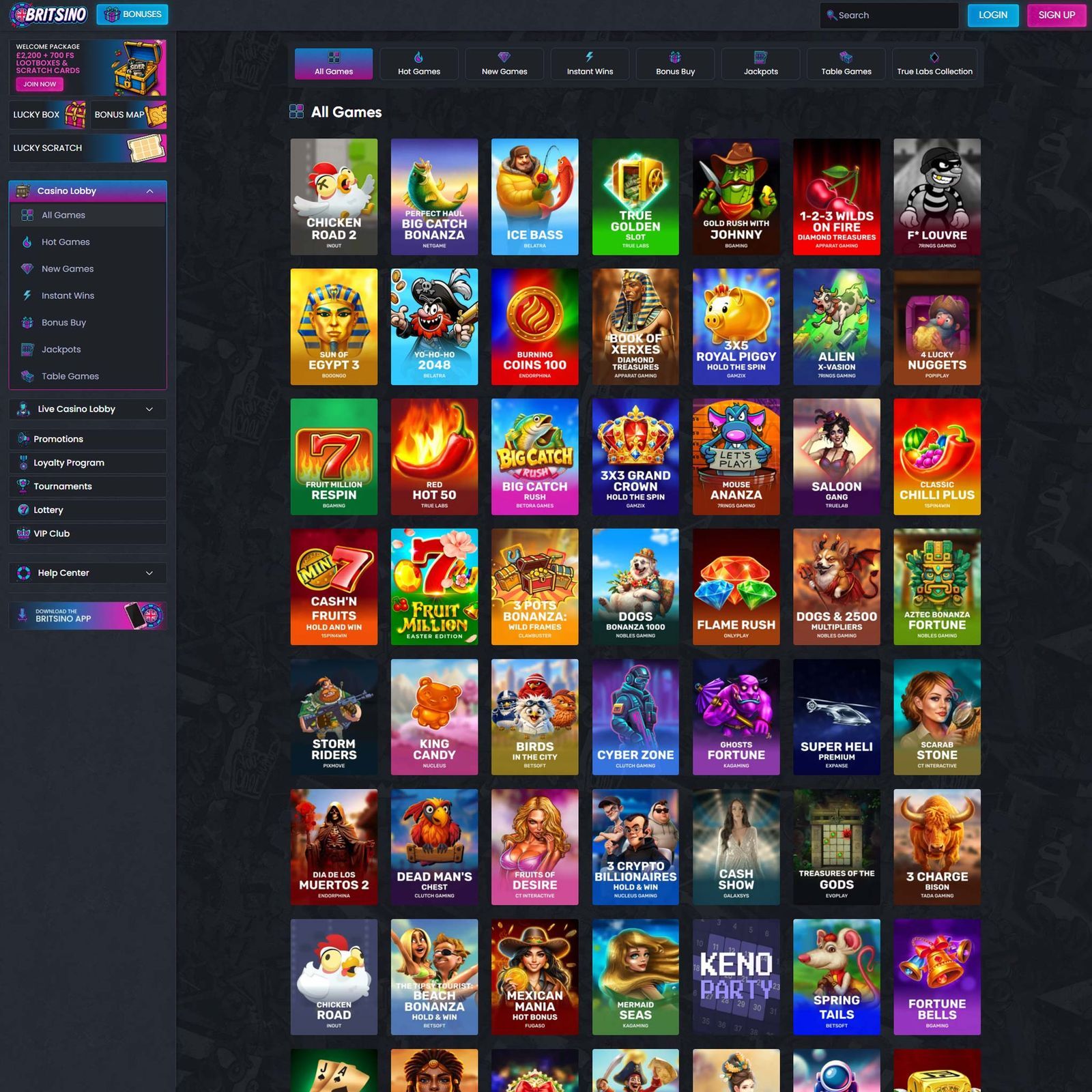 Britsino Casino screenshot 2
