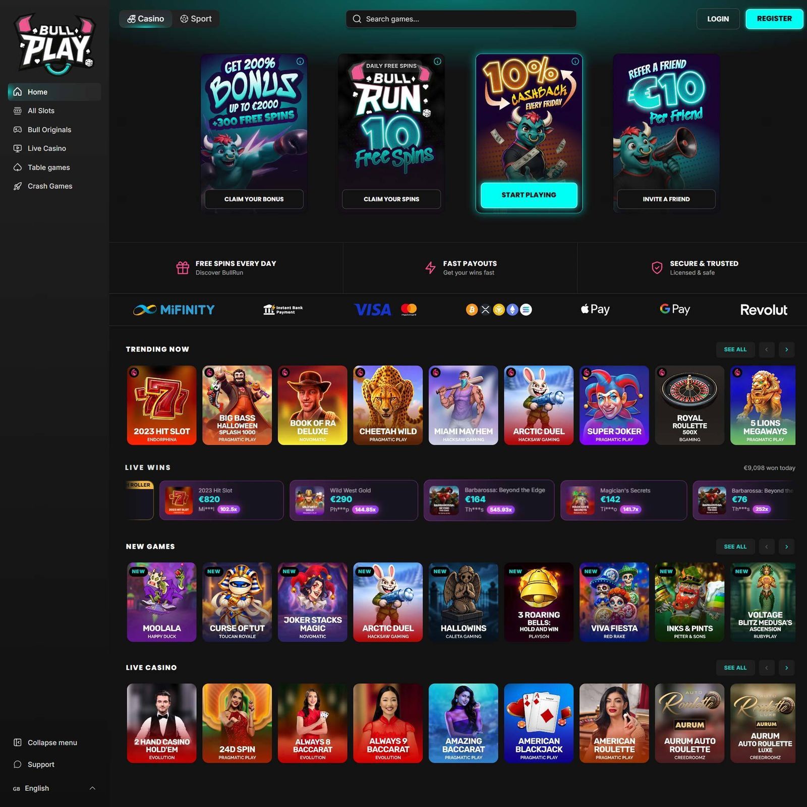 Bull Play Casino screenshot 1