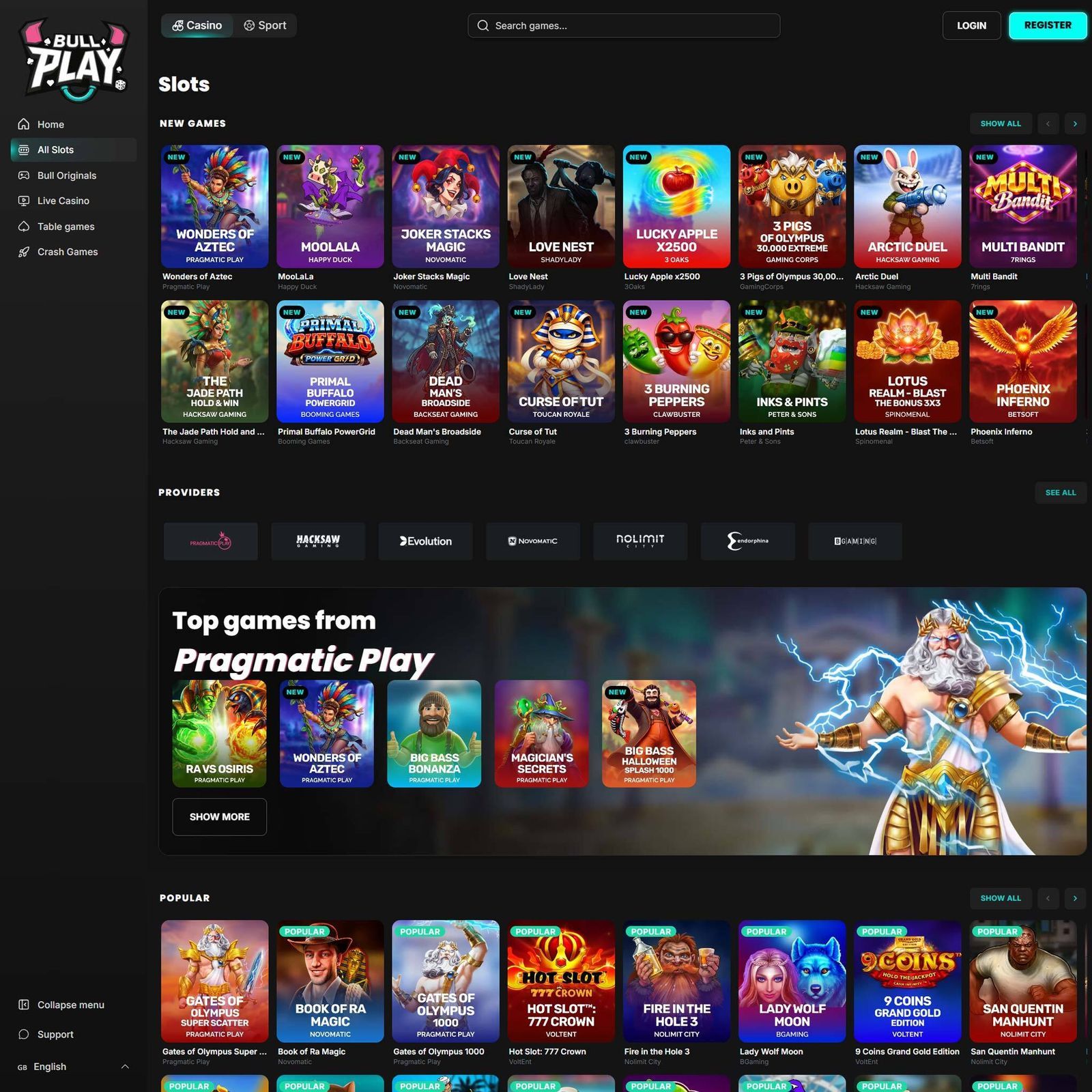 Bull Play Casino screenshot 2