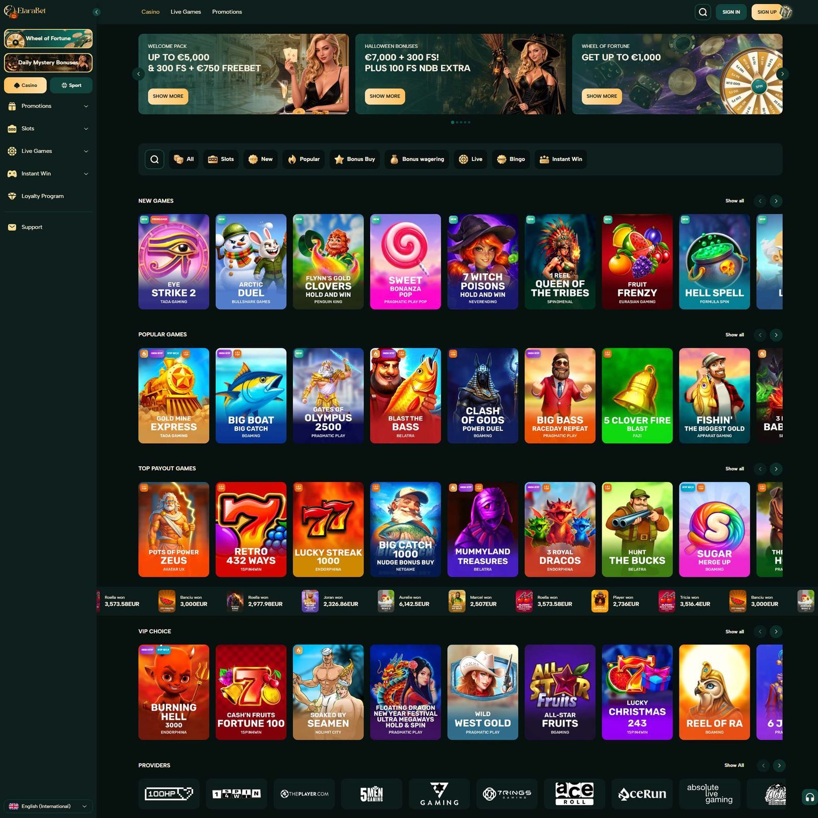 Elarabet Casino screenshot 1