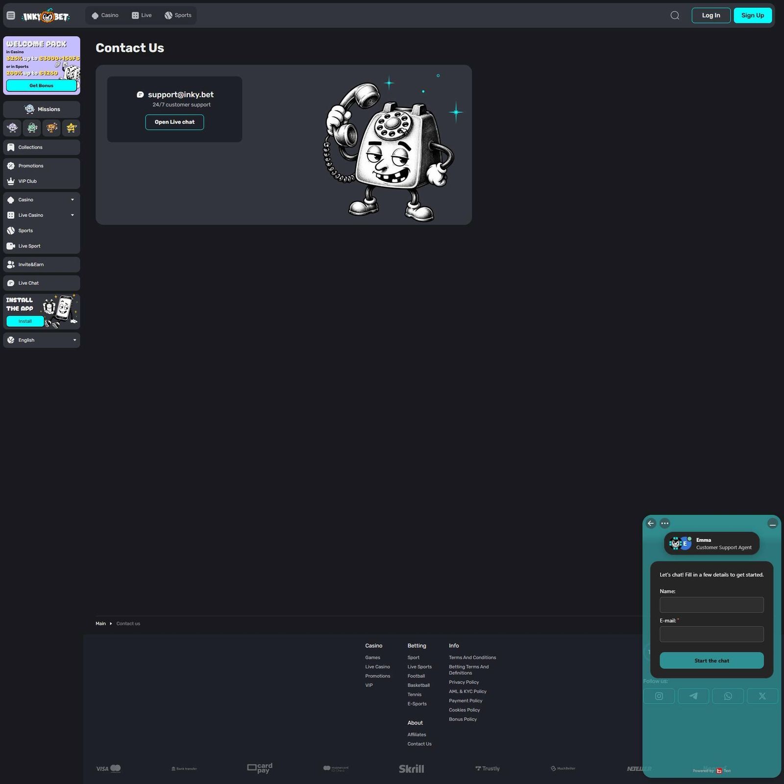InkyBet Casino screenshot 4
