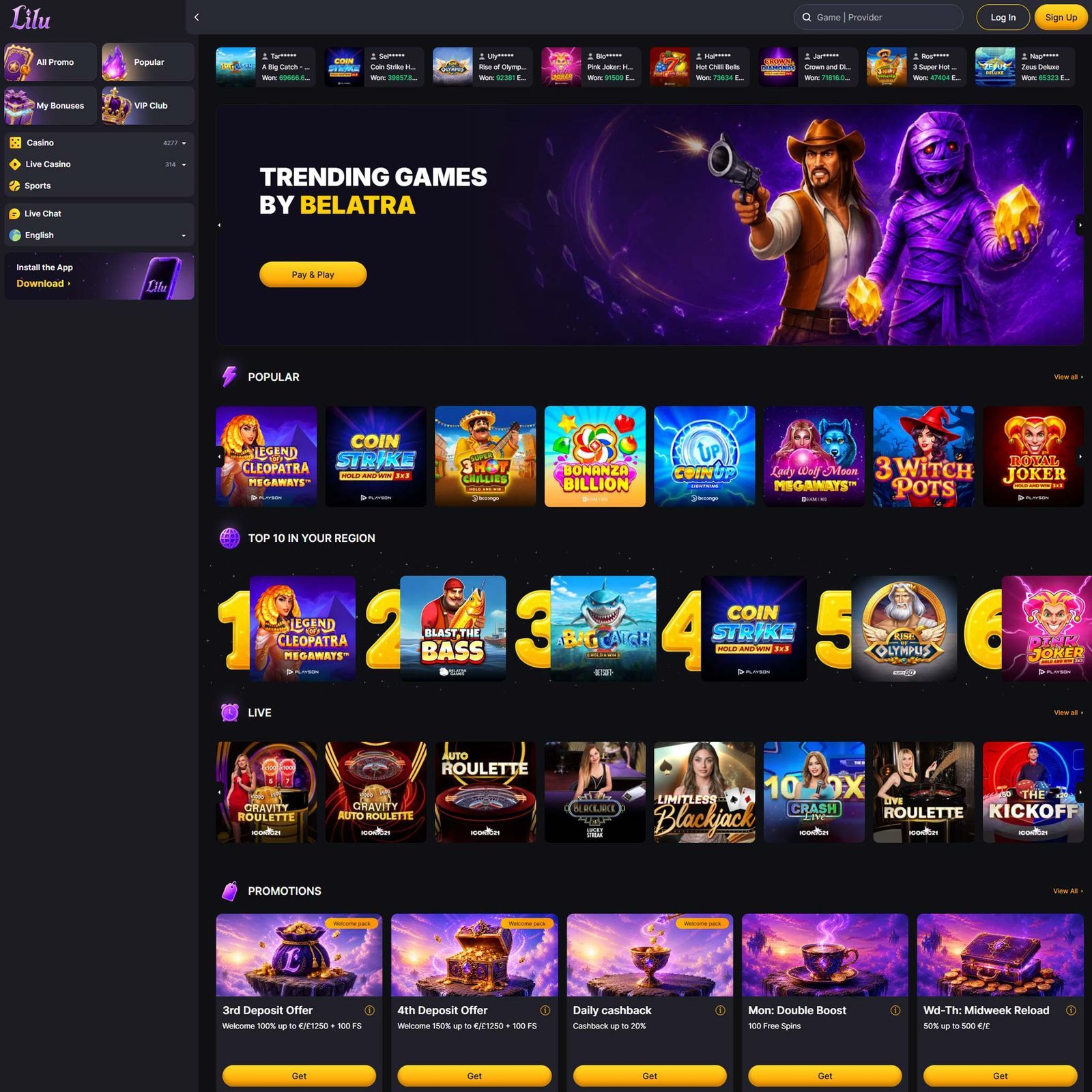 Lilu.bet Casino screenshot 1