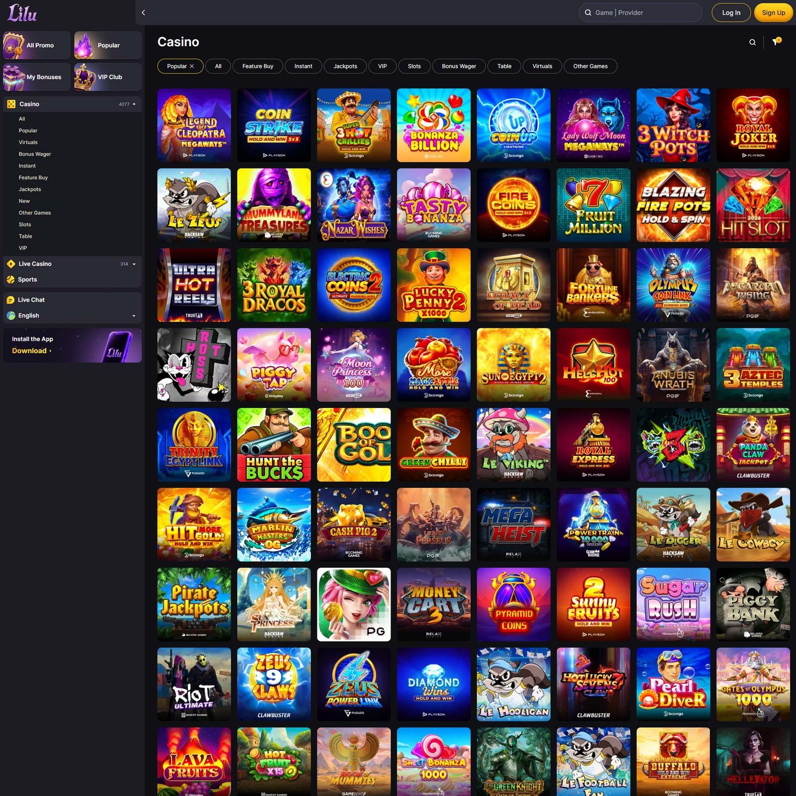 Lilu.bet Casino screenshot 2