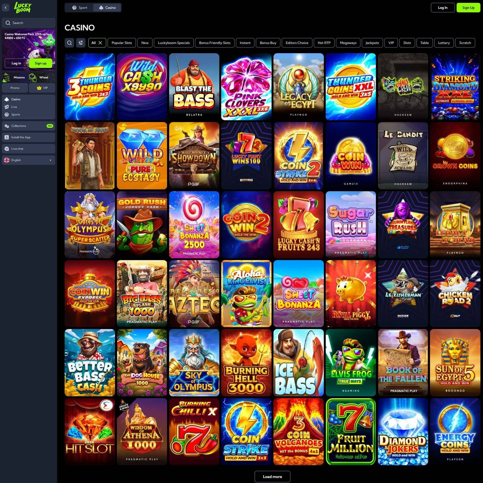 Lucky Boom Casino screenshot 2