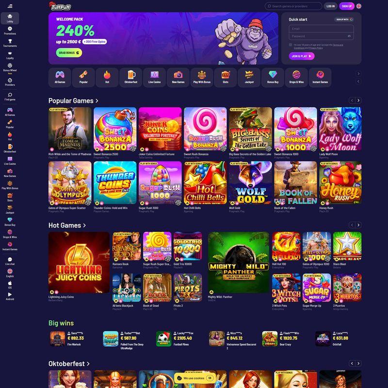 TuffPuff Casino screenshot 1