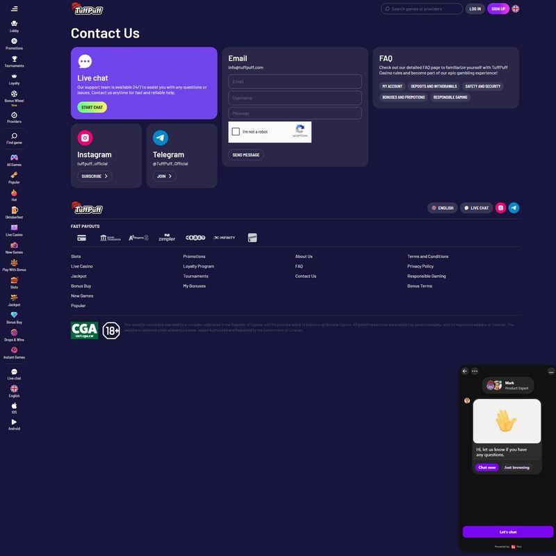 TuffPuff Casino screenshot 4