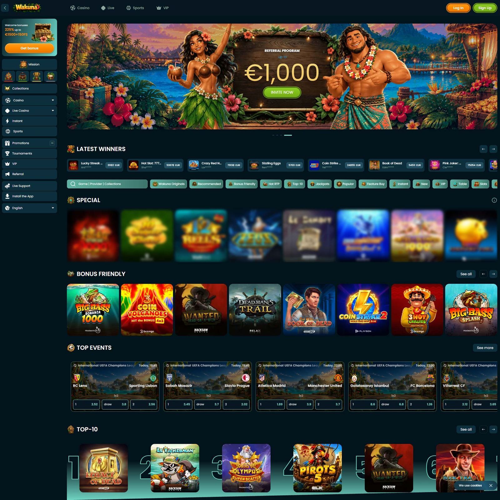 Wakuna Casino screenshot 1