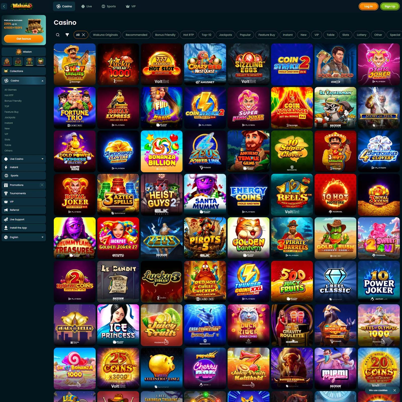 Wakuna Casino screenshot 2