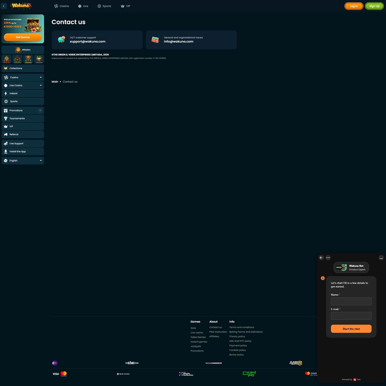 Wakuna Casino screenshot 4