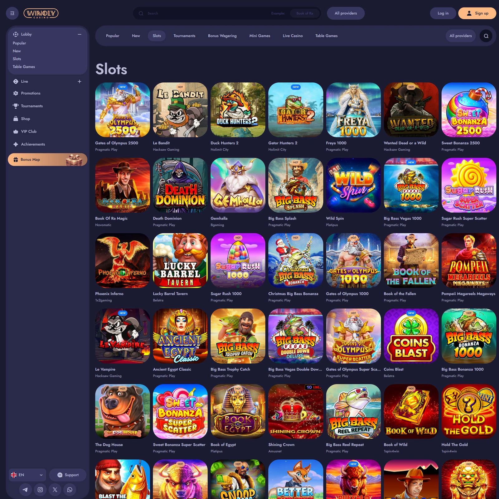 Winoly Casino screenshot 2