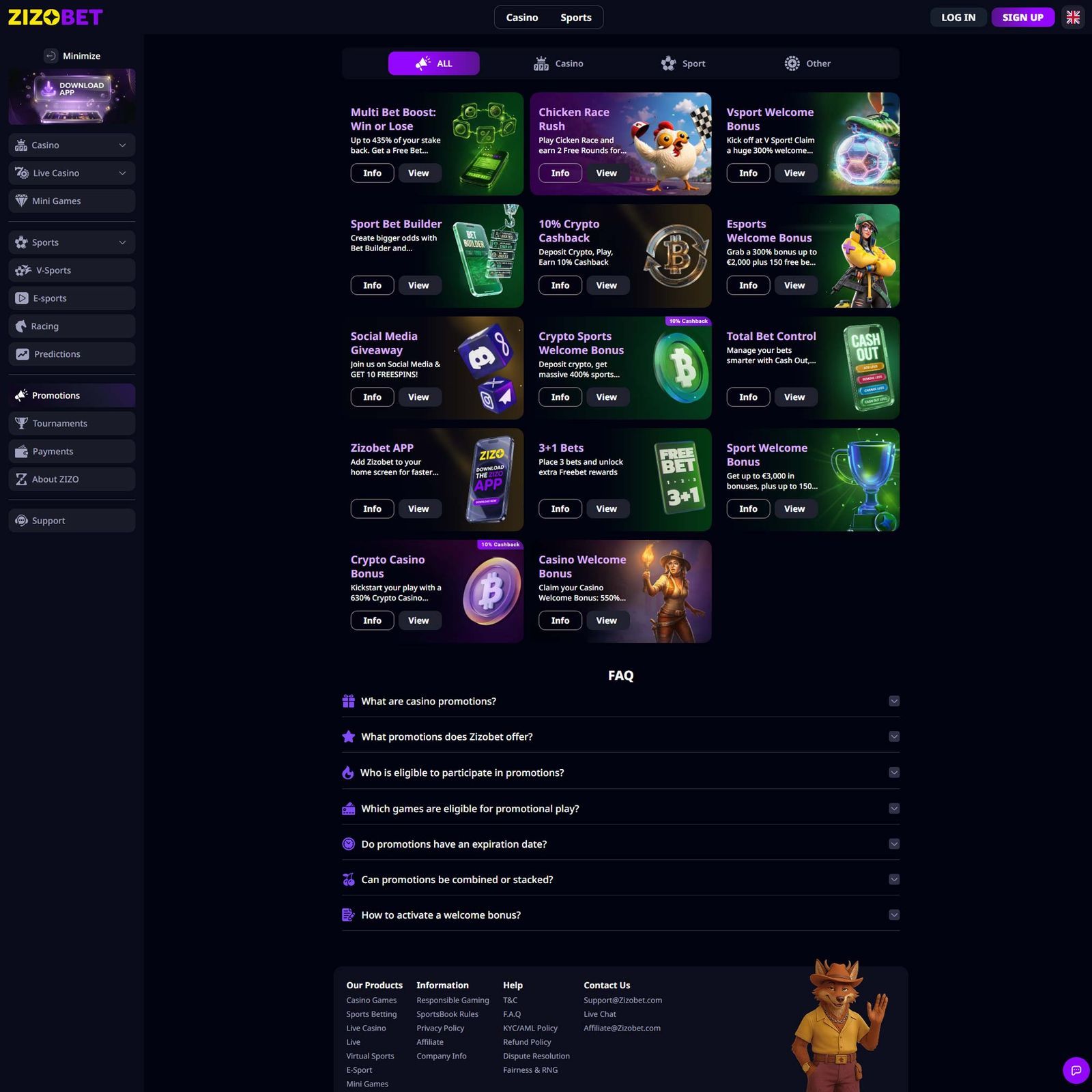 Zizobet Casino screenshot 3