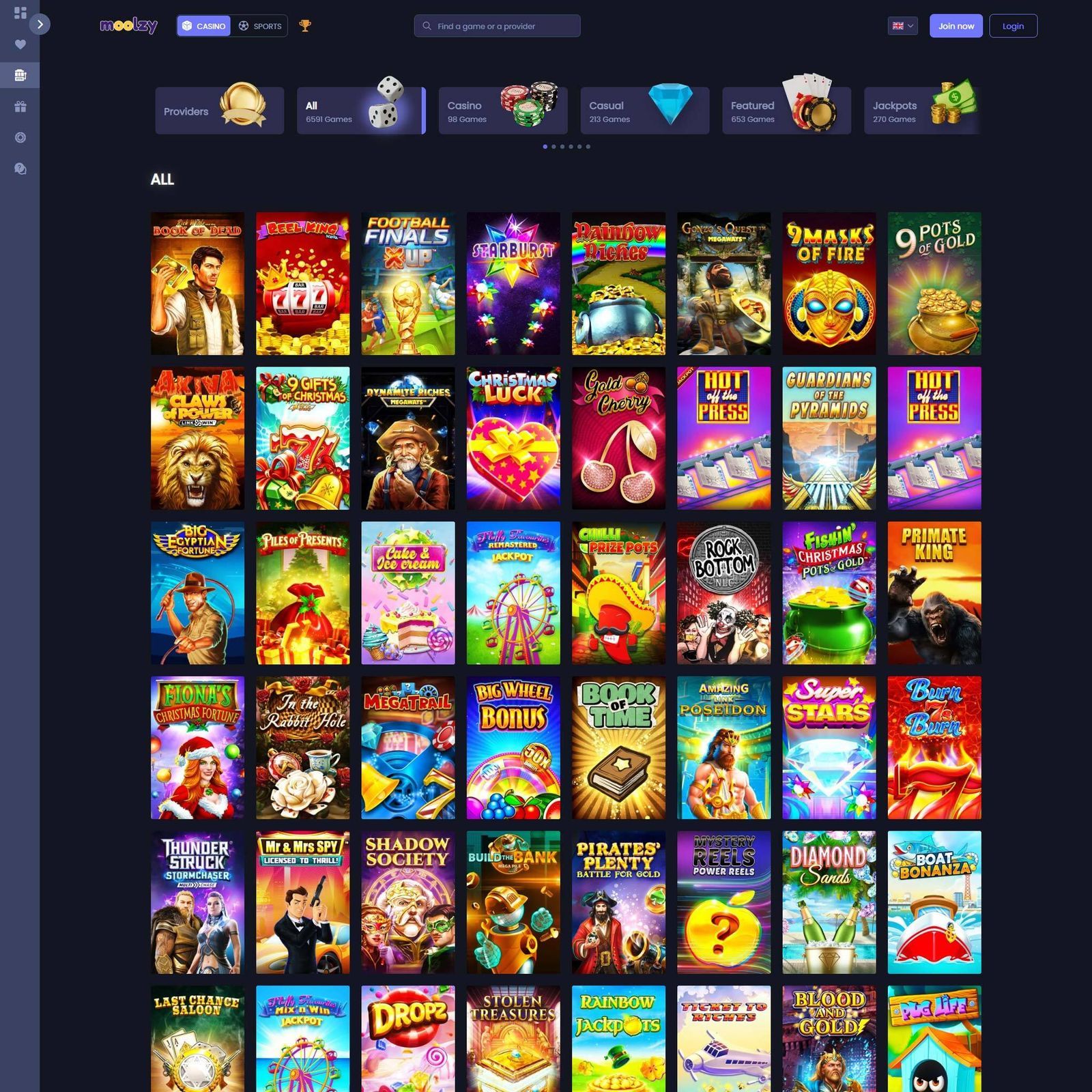 Moolzy Casino screenshot 2