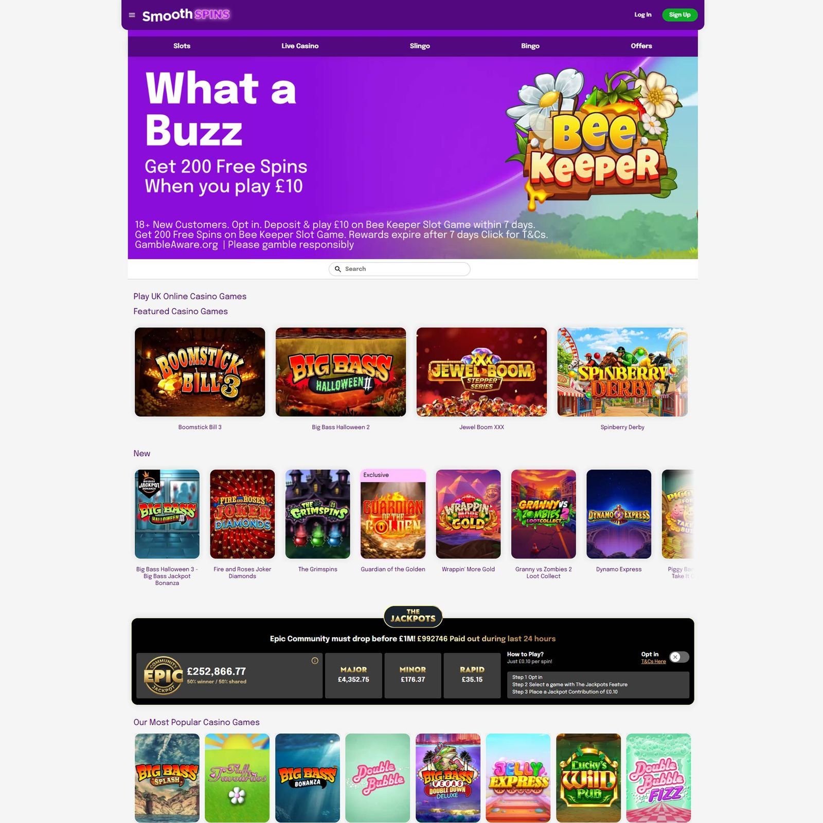 Smooth Spins Casino screenshot 1
