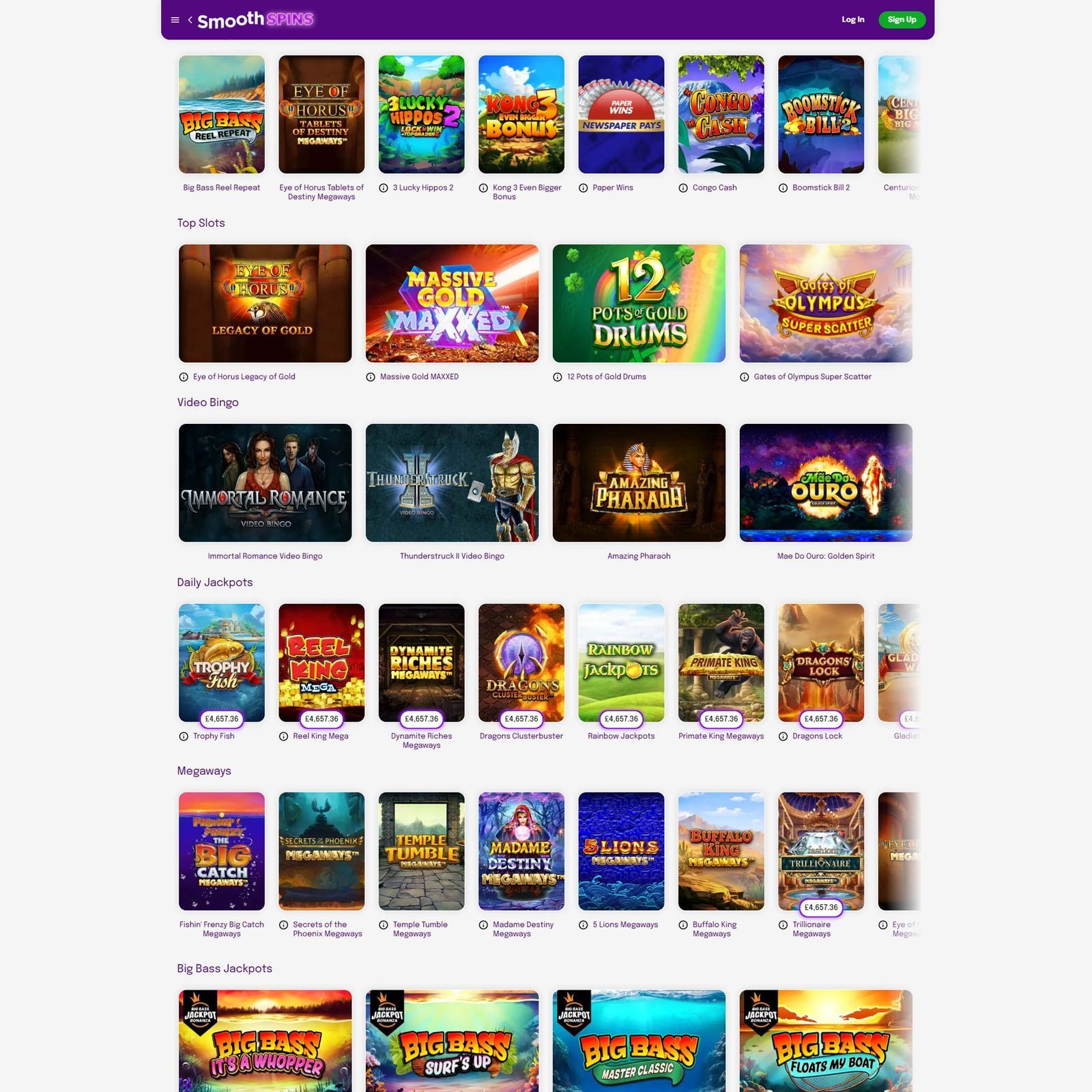 Smooth Spins Casino screenshot 2
